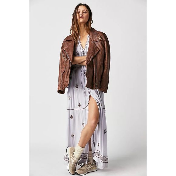 Free People Riley Embroidered Maxi Dress Size S